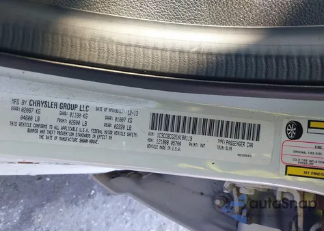 2014 Chrysler 200 Limited from USA, damaged, VIN 1C3CCBCG2EN180119